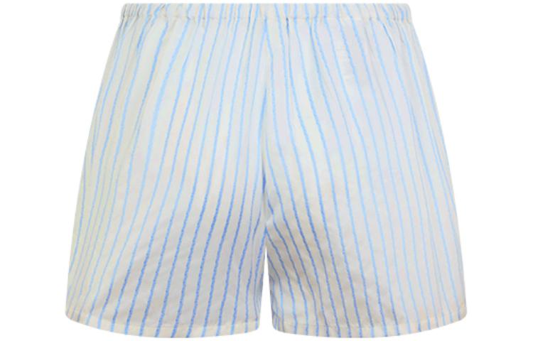 Lookbook (W) MIU MIU S23 Shorts Casuales Jacquard a Rayas Azul Claro. SP9395-1WVJ-F0UB3-S-232