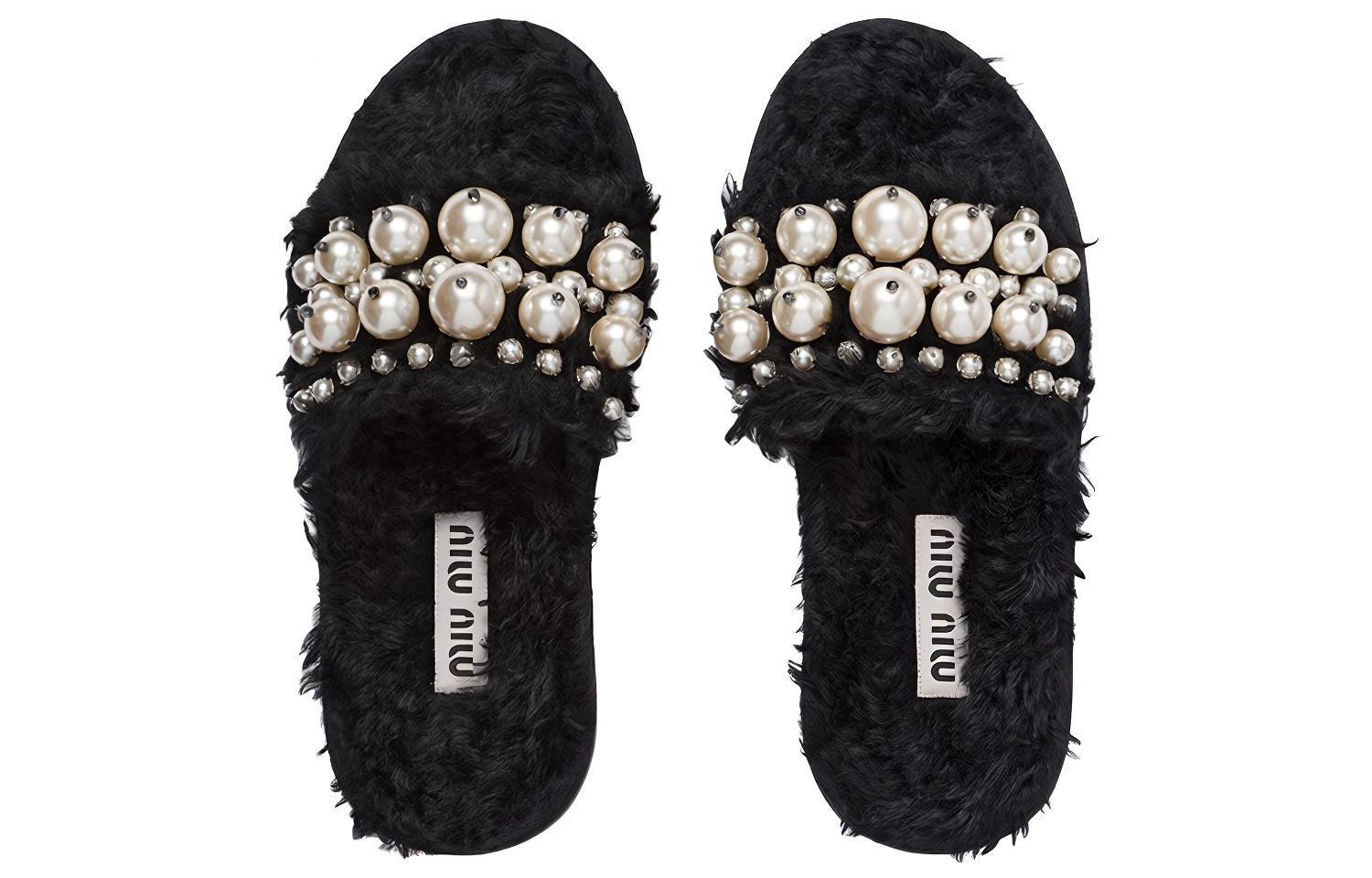 Purchase (W) Sandalias MIU MIU 'Perla Falsa Negra' 5XX535_324_F0002_F_010