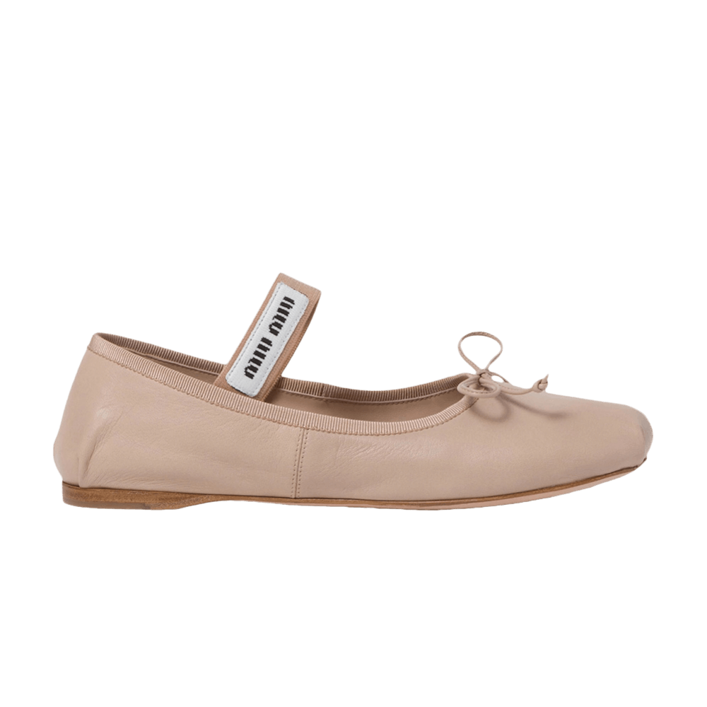 (Women) MIU MIU Satin Ballerinas 'Water Lily' 5F794D-FDX05-XUU-F0NZ2