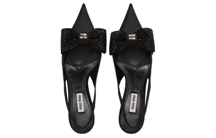 Shop (Women) MIU MIU Satin Bow High Heels 'Black' 5I811D_ZIZ_F0002_F_055