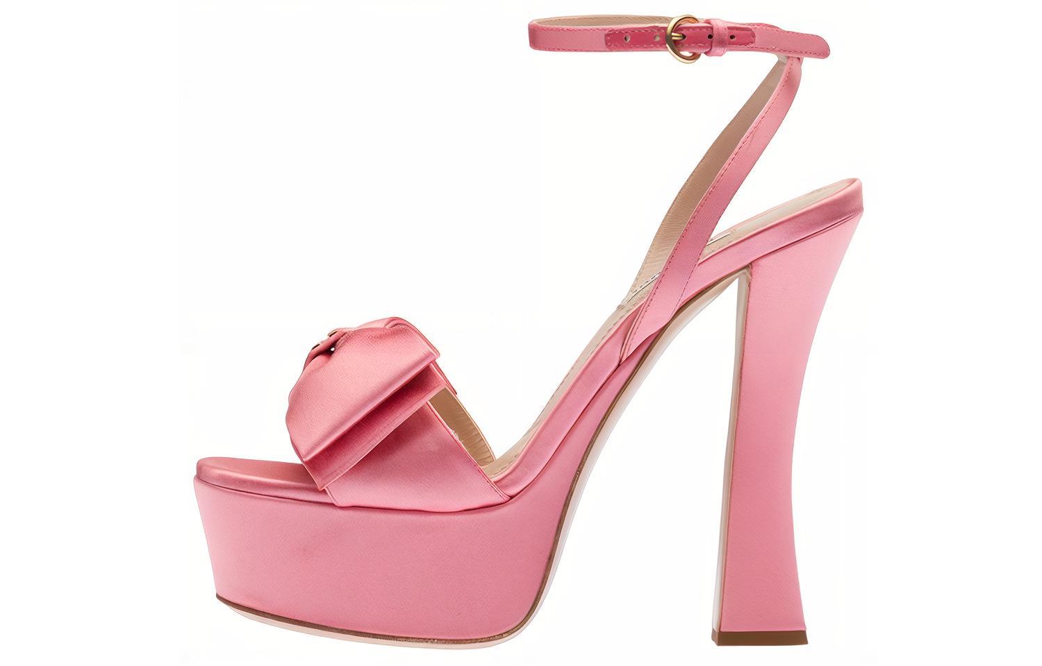 (Women) MIU MIU Satin Bow Platform Fashion Sandal 'Pink' 5XP893_ZIZ_F0410_F_135