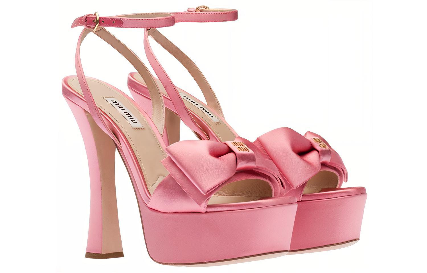 Order (W) MIU MIU Sandal Fesyen Platform Riben Satin 'Pink' 5XP893_ZIZ_F0410_F_135