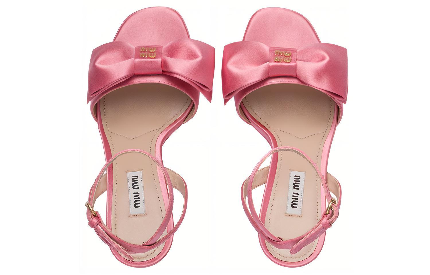 Lookbook (W) MIU MIU Sandal Fesyen Platform Riben Satin 'Pink' 5XP893_ZIZ_F0410_F_135