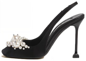 (Women) MIU MIU Satin Classic Comfort 10.5cm 'Black Stiletto' 5I976D_049_F0002_F_105 (Women) MIU MIU Satin Classic Comfort 10.5cm 'Black Stiletto' 5I976D_049_F0002_F_105