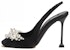 (W) MIU MIU Satin Klasik Selesa 10.5cm 'Stiletto Hitam' 5I976D_049_F0002_F_105