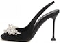 Buy (W) MIU MIU Satin Klasik Selesa 10.5cm 'Stiletto Hitam' 5I976D_049_F0002_F_105