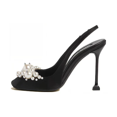 (W) MIU MIU Satin Classic CMFT 10.5cm 'Black Stiletto'
