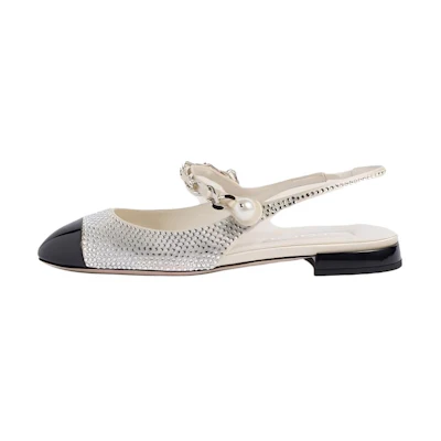 (W) MIU MIU Satin CMFT Casual Flat 'Ivory'