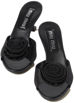 (Women) MIU MIU Satin Comfort Fashion High-Heel Slide 'Black' 5XX627_049_F0002_F_055 Lookbook (Women) MIU MIU Satin Comfort Fashion High-Heel Slide 'Black' 5XX627_049_F0002_F_055