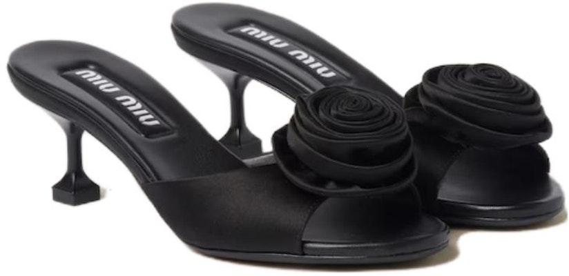 (Women) MIU MIU Satin Comfort Fashion High-Heel Slide 'Black' 5XX627_049_F0002_F_055 Shop (Women) MIU MIU Satin Comfort Fashion High-Heel Slide 'Black' 5XX627_049_F0002_F_055