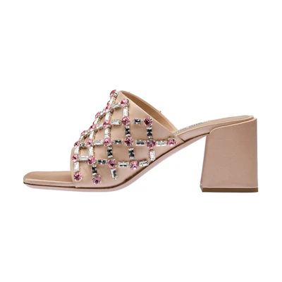 (W) MIU MIU Satin Fashion Casual High-Top 'Nude Pink'