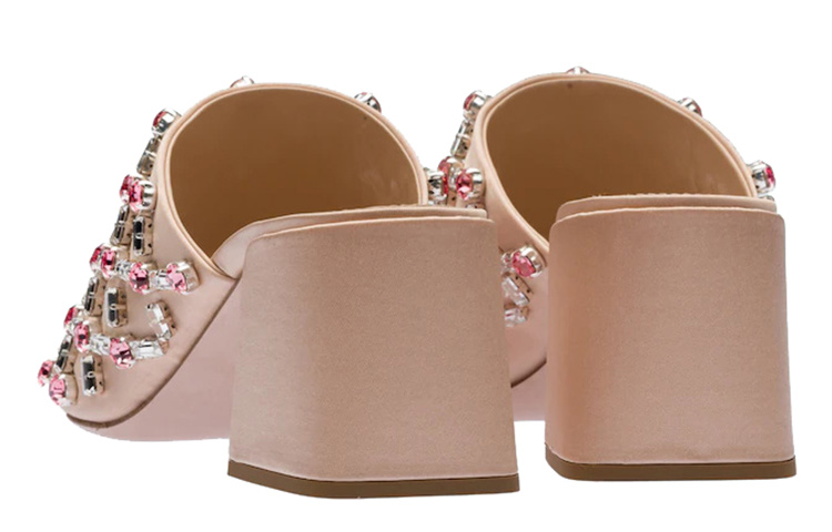 (W) MIU MIU Satin Fashion Casual High-Top 'Nude Pink' 圖 3