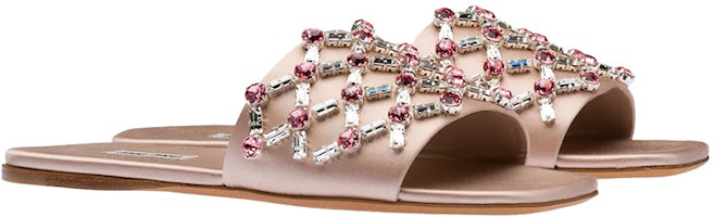 (W) MIU MIU Sandalias Planas de Satén 'Rosa Nude' 5XX517_3D3N_F0236_F_005 Order (W) MIU MIU Sandalias Planas de Satén 'Rosa Nude' 5XX517_3D3N_F0236_F_005