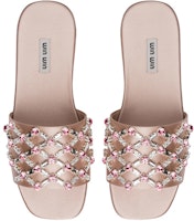 (W) MIU MIU Sandalias Planas de Satén 'Rosa Nude' 5XX517_3D3N_F0236_F_005 Shop (W) MIU MIU Sandalias Planas de Satén 'Rosa Nude' 5XX517_3D3N_F0236_F_005
