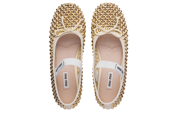 Purchase (W) ミュウミュウ サテンフラットシューズ クリスタルイエロー 5F855D_2AWL_F0036_F_M005