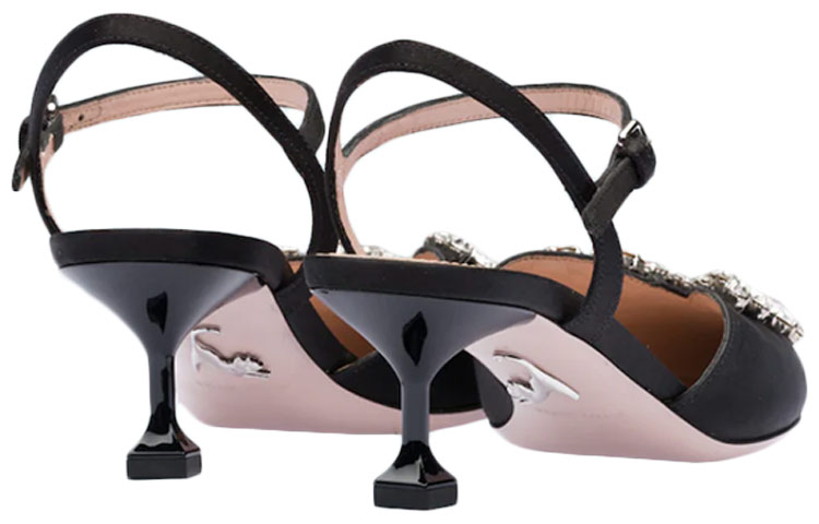 (W) MIU MIU Satin High Heels 'Black' 圖 4