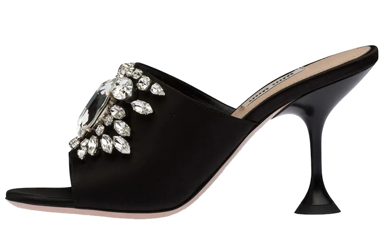 (Women) MIU MIU Satin Mule High Heel 'Fashion Black' 5XX499_QU6_F0002_F_085