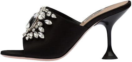 (Women) MIU MIU Satin Mule High Heel 'Fashion Black' 5XX499_QU6_F0002_F_085 (Women) MIU MIU Satin Mule High Heel 'Fashion Black' 5XX499_QU6_F0002_F_085