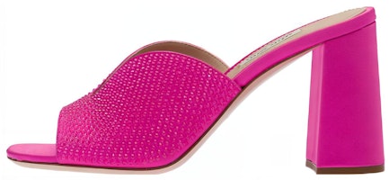 (Women) MIU MIU Satin Open-Toe Crystal-Embellished 'Pink Fashion Sandal' 5XX574_049_F0638_F_085 (Women) MIU MIU Satin Open-Toe Crystal-Embellished 'Pink Fashion Sandal' 5XX574_049_F0638_F_085