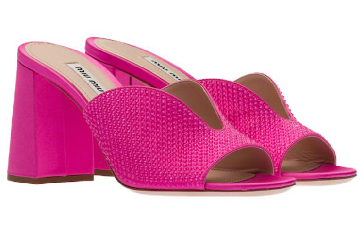 Order (W) MIU MIU Satijnen Open-Toe Crystal ''Roze Fashion Sandalen'' 5XX574_049_F0638_F_085