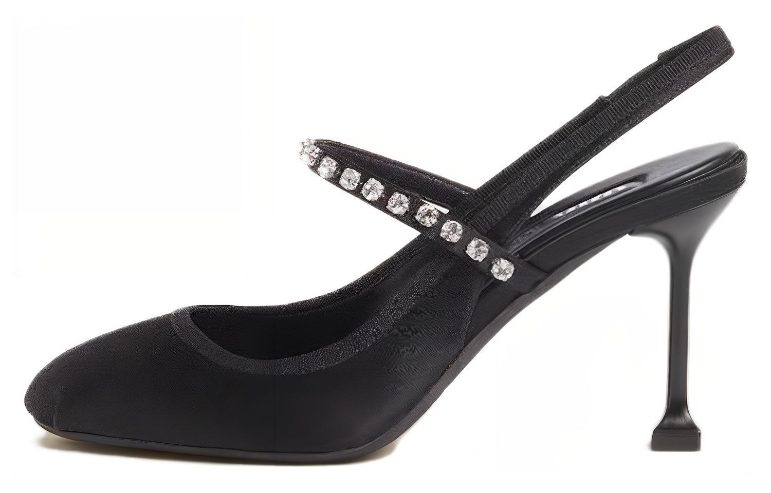 Buy (W) MIU MIU Stiletto in Raso 8,5cm ''Nero Moda Comoda'' 5I975D_049_F0002_F_085