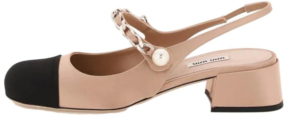 MIU MIU 缪缪 緞面 双色趾露跟瑪麗珍高跟鞋 女款 粉色 Buy MIU MIU 缪缪 緞面 双色趾露跟瑪麗珍高跟鞋 女款 粉色