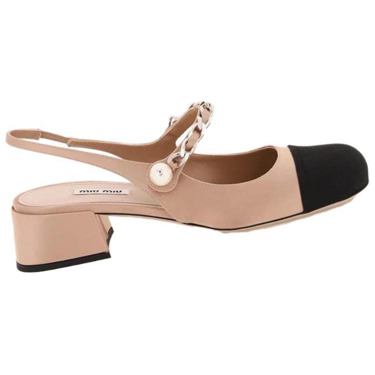 Order MIU MIU 缪缪 緞面 双色趾露跟瑪麗珍高跟鞋 女款 粉色