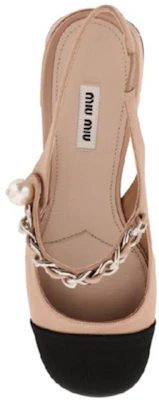 MIU MIU 缪缪 緞面 双色趾露跟瑪麗珍高跟鞋 女款 粉色 Shop MIU MIU 缪缪 緞面 双色趾露跟瑪麗珍高跟鞋 女款 粉色