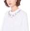 Details for (Women) MIU MIU Sequin Embroidered Cotton Oversized T-Shirt White SS22. MJN378-104J-F0009