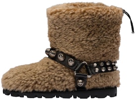 (Women) MIU MIU Shearling Ankle Boots 'Cognac Decal' 5U573D_3LJA_F0046_F_M010 (Women) MIU MIU Shearling Ankle Boots 'Cognac Decal' 5U573D_3LJA_F0046_F_M010