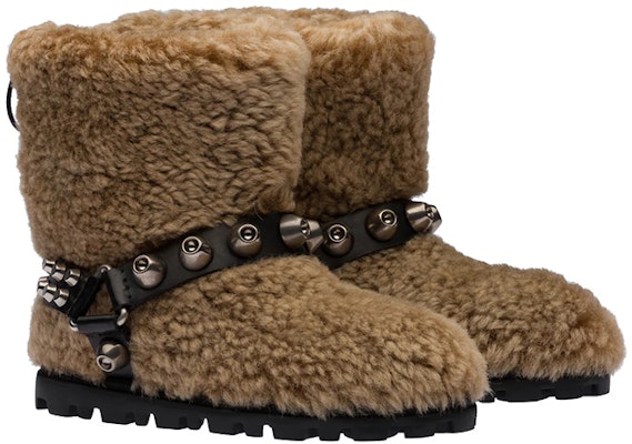 (Women) MIU MIU Shearling Ankle Boots 'Cognac Decal' 5U573D_3LJA_F0046_F_M010 Order (Women) MIU MIU Shearling Ankle Boots 'Cognac Decal' 5U573D_3LJA_F0046_F_M010
