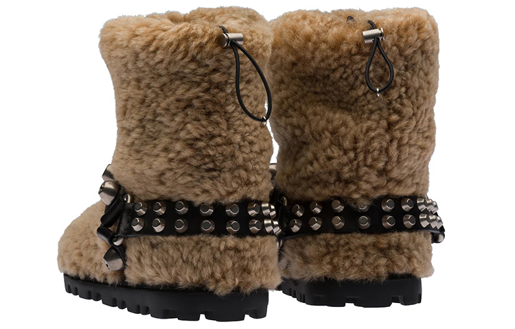 Shop (Women) MIU MIU Shearling Ankle Boots 'Cognac Decal' 5U573D_3LJA_F0046_F_M010