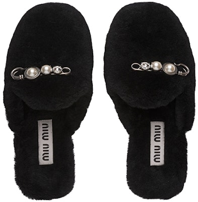(W) Sandal MIU MIU Shearling 'Hitam' 5S581D_XTZ_F0002_F_005 Shop (W) Sandal MIU MIU Shearling 'Hitam' 5S581D_XTZ_F0002_F_005