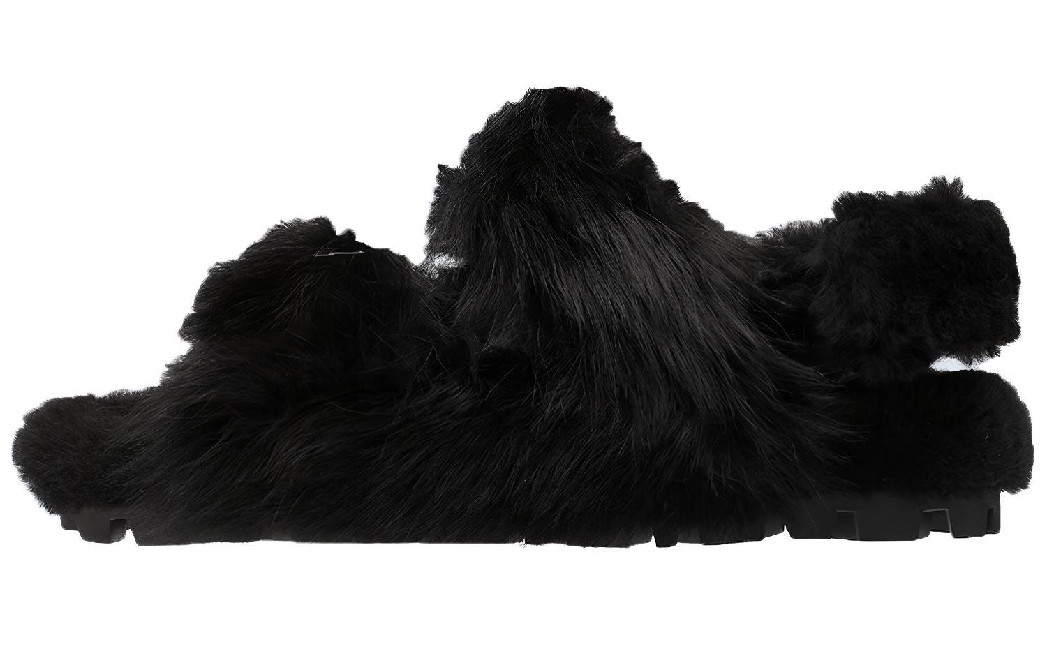 (Women) MIU MIU Shearling Slides 'Black' 5X579D_173_F0002_F_A010