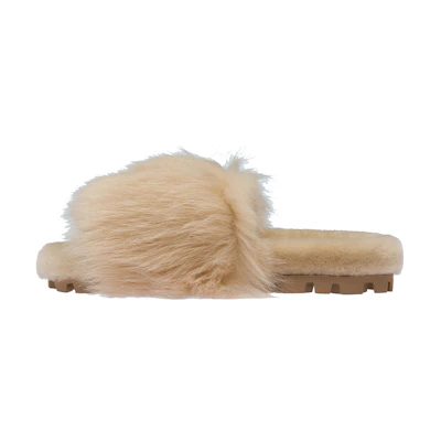 (W) MIU MIU Shearling Slippers 'Camel Brown'