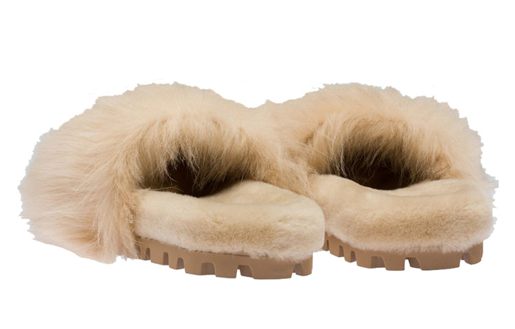 Shop (Women) MIU MIU Shearling Slippers 'Camel Brown' 5XX529_173_F0040_F_010