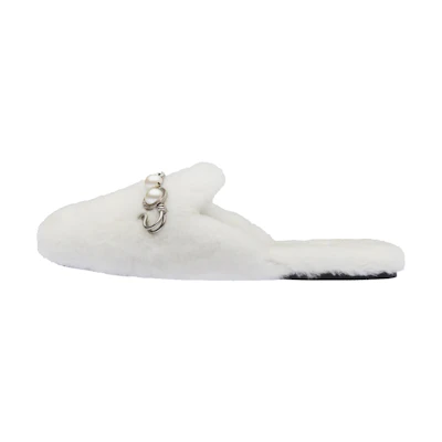 (W) MIU MIU Shearling Slippers 'White'