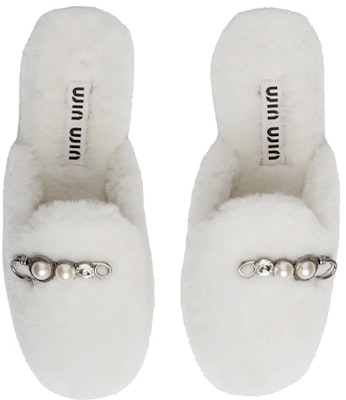 (W) MIU MIU 羊毛拖鞋 '白色' 5S581D_XTZ_F0009_F_005 Shop (W) MIU MIU 羊毛拖鞋 '白色' 5S581D_XTZ_F0009_F_005