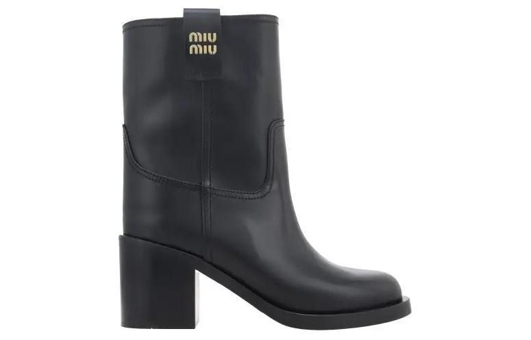 Order (W) 미우미우 블랙 컴포트 숏부츠 (Miumiu Black Comfort Short Boots) 5U966D_070_F0002_F_075