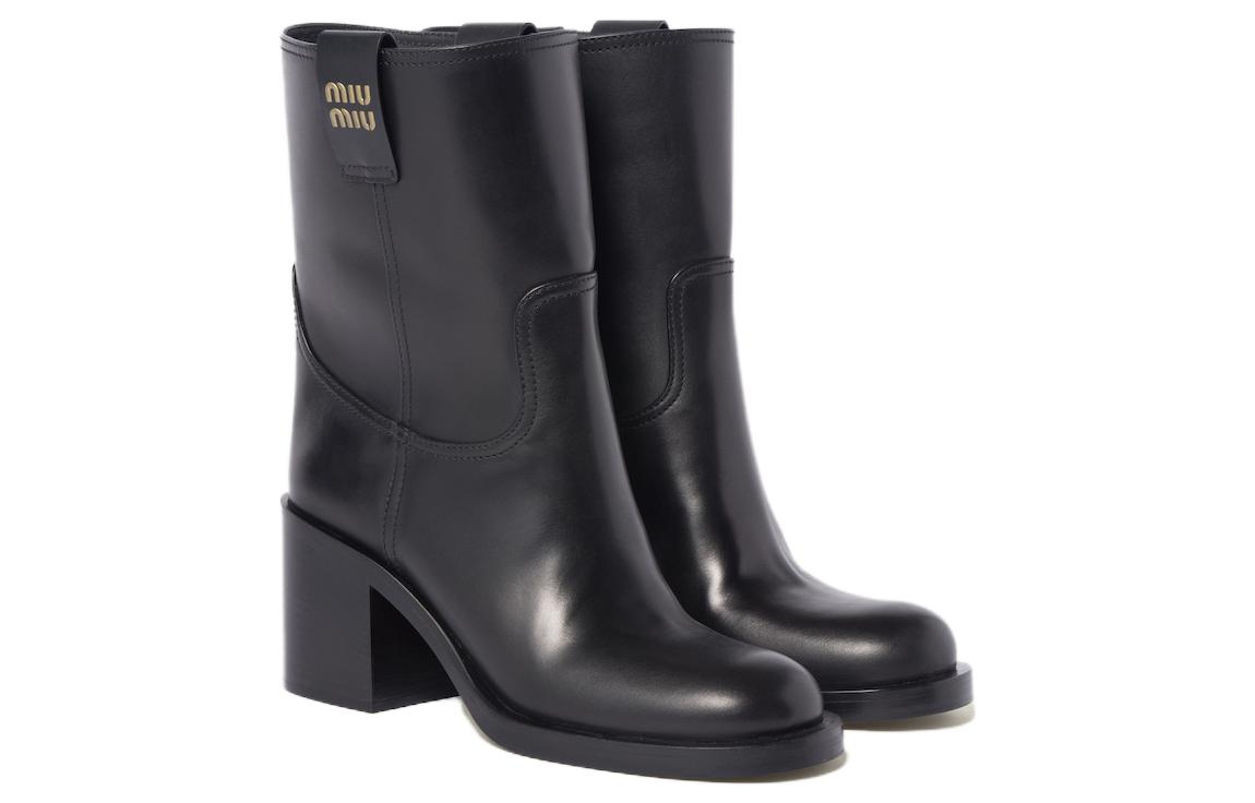 Shop (W) 미우미우 블랙 컴포트 숏부츠 (Miumiu Black Comfort Short Boots) 5U966D_070_F0002_F_075