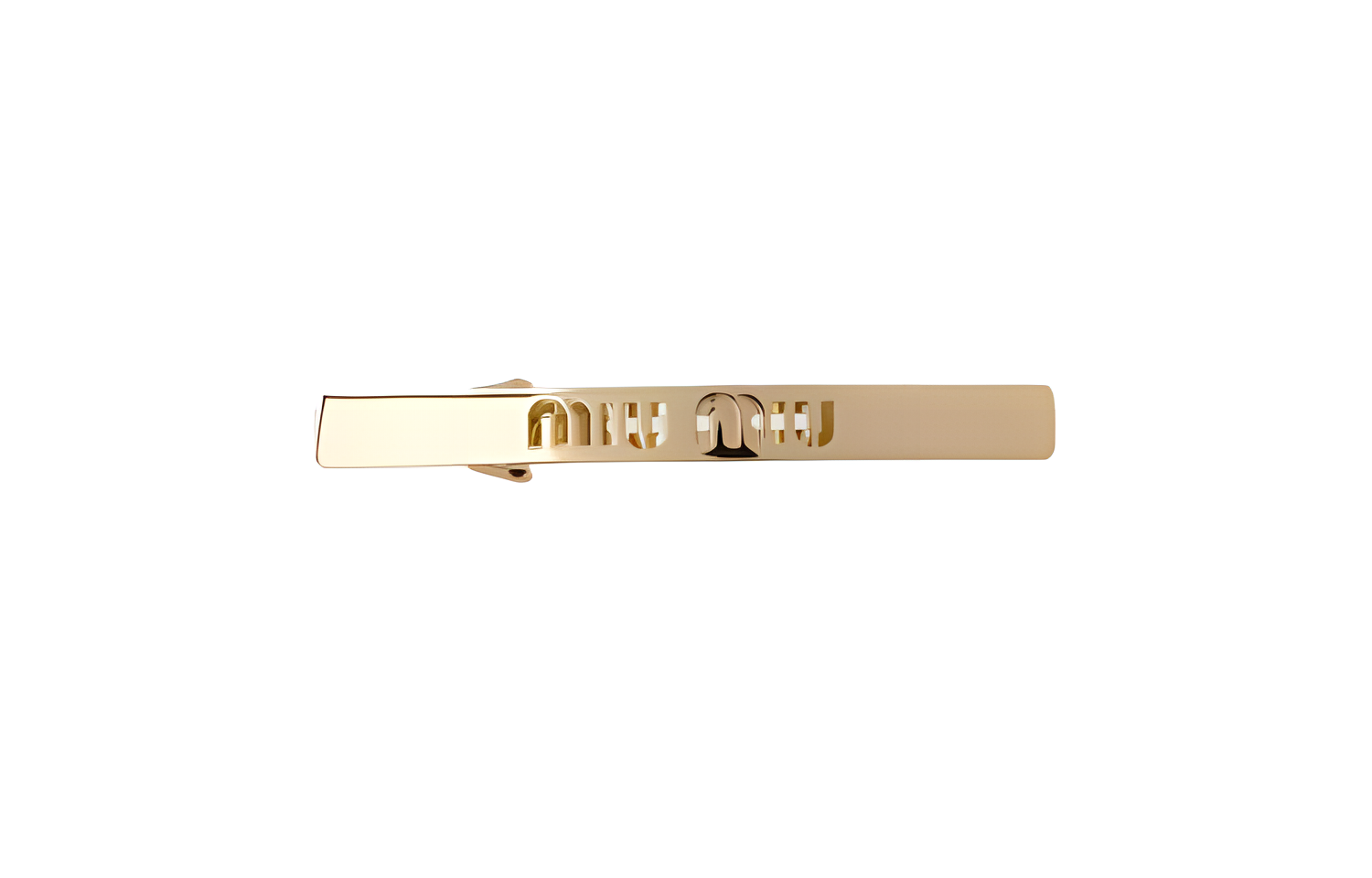 (Women) MIU MIU Signature Logo Hair Clip for Women - Gold 5IF122_2DTU_F0056