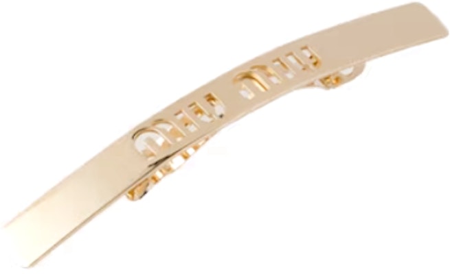 (W) 미우미우 시그니처 로고 헤어 클립 여성용 - 골드 5IF122_2DTU_F0056 Lookbook (W) 미우미우 시그니처 로고 헤어 클립 여성용 - 골드 5IF122_2DTU_F0056