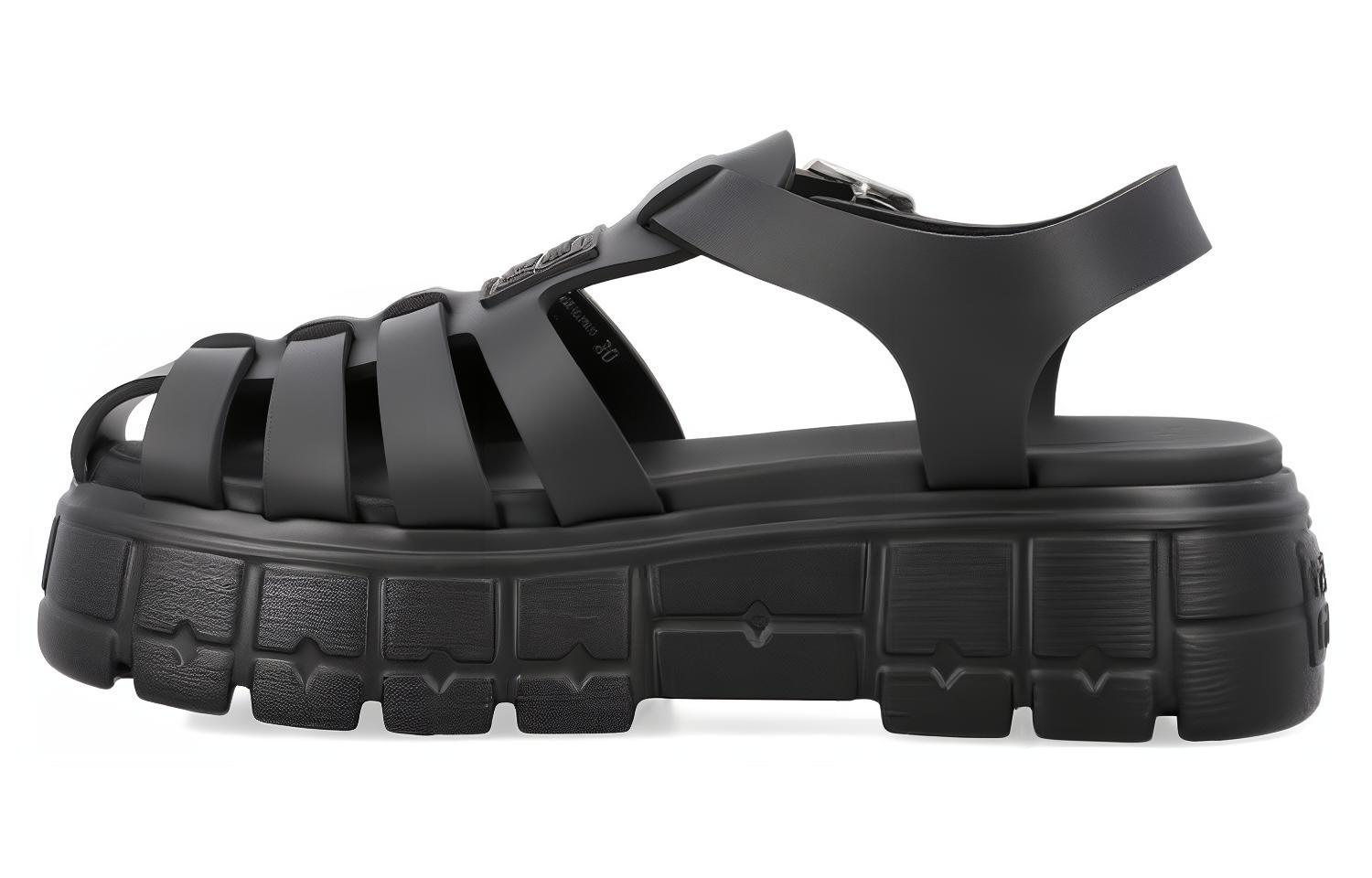 (Women) MIU MIU Simplistic Black Roman Slingback Sandals 5X140E_3LKK_F0002_F_050