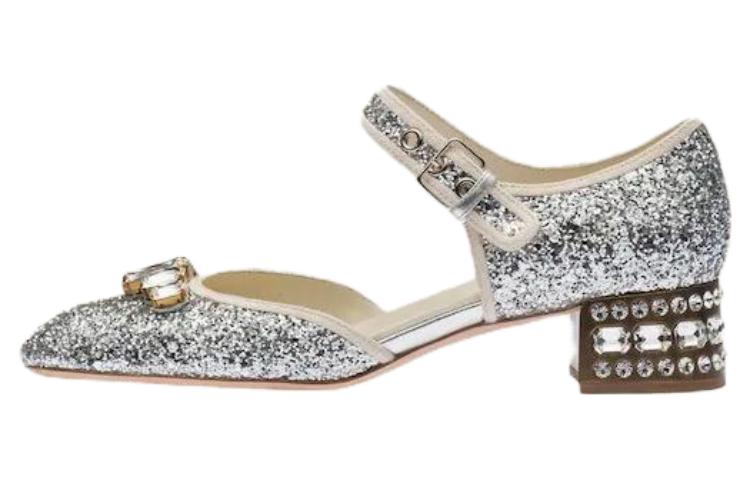 (Women) MIU MIU Slide 'Silver Fashion' 5I992D-36B-F0118-F-D035