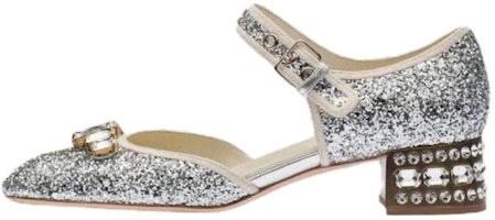 (Women) MIU MIU Slide 'Silver Fashion' 5I992D-36B-F0118-F-D035 (Women) MIU MIU Slide 'Silver Fashion' 5I992D-36B-F0118-F-D035