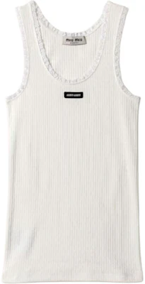 (Women) MIU MIU Slim Fit Lace Tank Top with Wide Neckline MT2205-1951-F0009-S-OOO Buy (Women) MIU MIU Slim Fit Lace Tank Top with Wide Neckline MT2205-1951-F0009-S-OOO