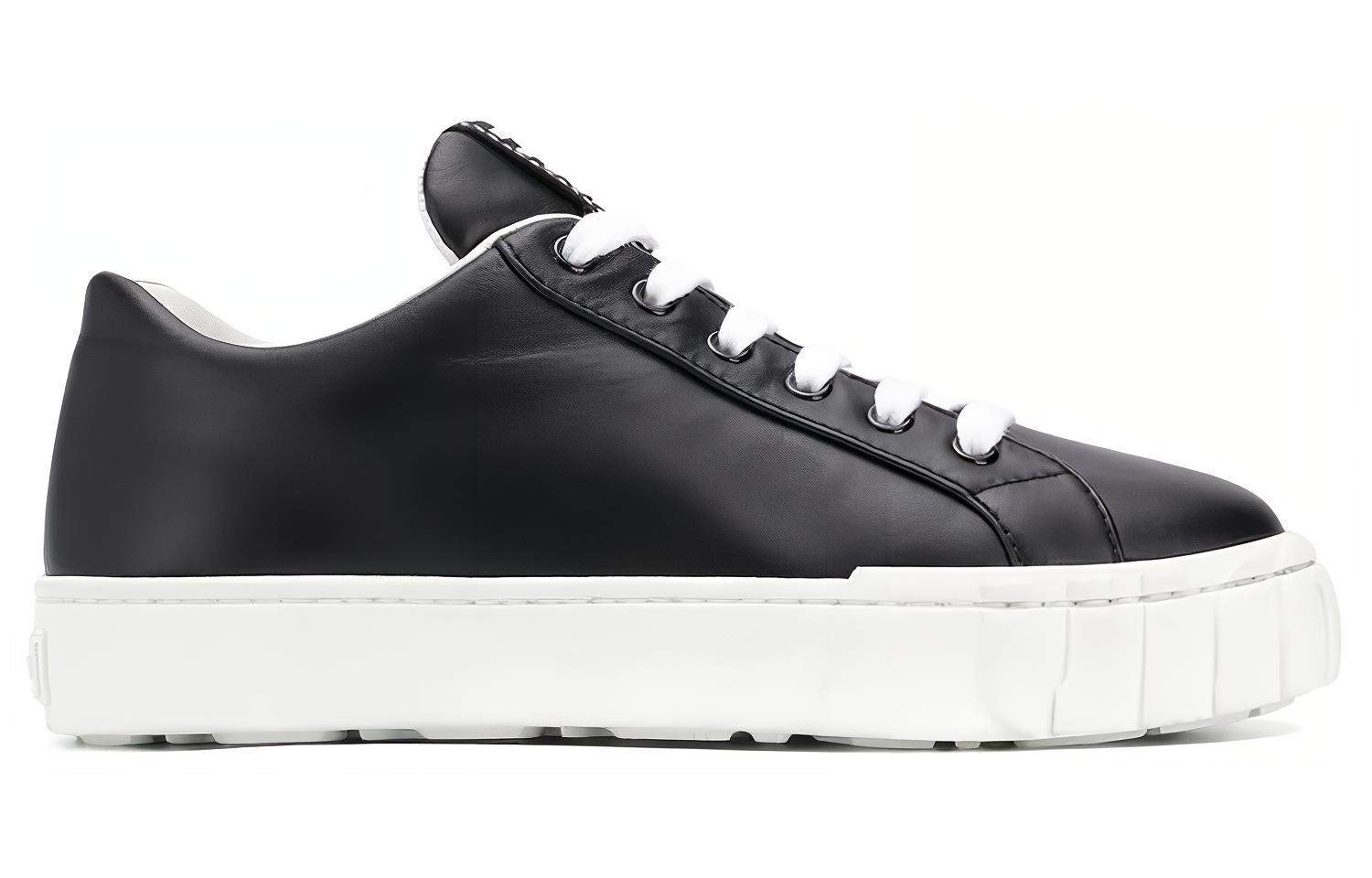 (W) MIU MIU Sneakers Low-Top 'Black Leather' 圖 2