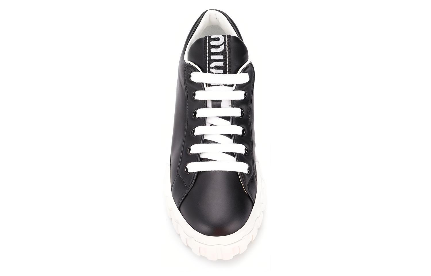 (W) MIU MIU Sneakers Low-Top 'Black Leather' 圖 3
