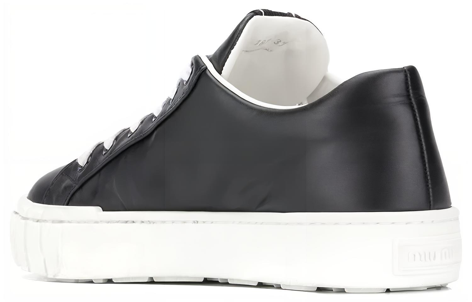 (W) MIU MIU Sneakers Low-Top 'Black Leather' 圖 4