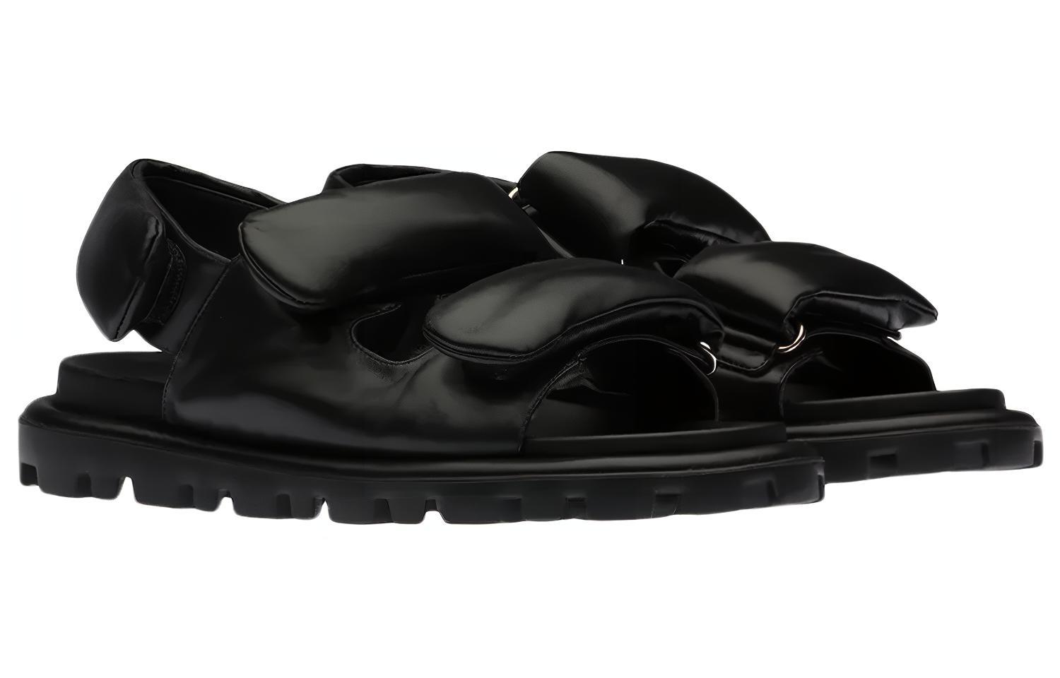 (W) MIU MIU Soft Lambskin Lined Sandals 'Black' 圖 3